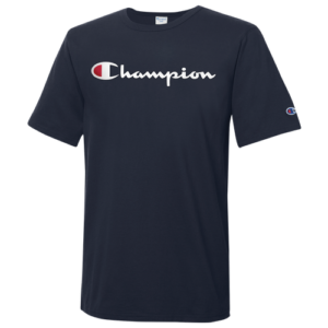 Champion Mens Champion Script Printed T-Shirt - Mens Navy Size L