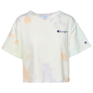 Champion Womens Champion Heritage Crop Cloud Dye T-Shirt - Womens Cloud Dye White Size XS