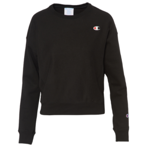 Champion Womens Champion Reverse Weave Crew - Womens Black/Black/Red Size XS