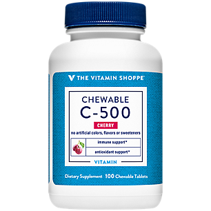 Chewable Vitamin C-500 with Acerola - Immune Support - 500 MG - Cherry (100 Chewable Tablets)