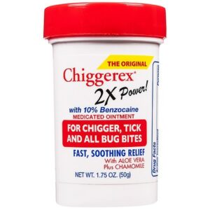Chiggerex 2x Power Medicated Ointment, Relief for Chigger, Tick, Mosquito and Insect Bites - 1.75 oz