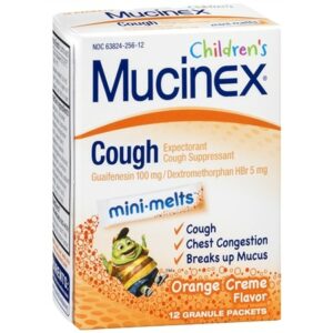 Children's Mucinex Cough Expectorant and Suppressant, Mini-Melts Orange Creme - 12.0 ea