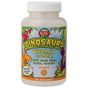 Children's Vitamin C-Rex with Rose Hips, Rutin & Acerola - Orange (100 Chewables)