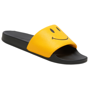 Chinatown Market Boys Chinatown Market Smiley Slide - Boys' Grade School Shoes Black/Yellow Size 04.0