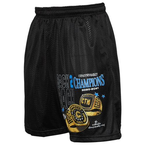 Chinatown Market Mens Chinatown Market B2B Champs Shorts - Mens Black/Blue Size L