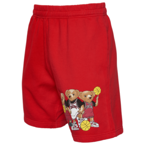 Chinatown Market Mens Chinatown Market Triple Threat Bear Shorts - Mens Red/Yellow Size M