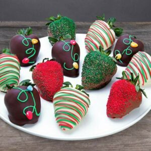 Christmas Lights Chocolate Covered Strawberries