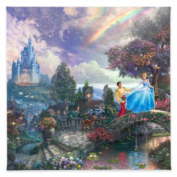 ''Cinderella Wishes Upon a Dream'' Gallery Wrapped Canvas by Thomas Kinkade Studios Official shopDisney
