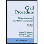 Civil Procedure: Rules, Statutes, and Other Materials - 2020 Supplement