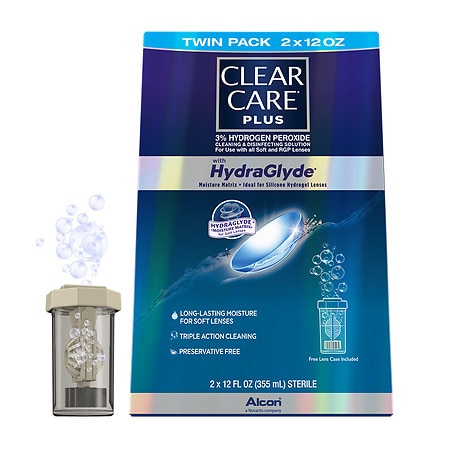 Clear Care Plus HydraGlyde Cleaning and Disinfecting Solution - 12.0 oz x 2 pack