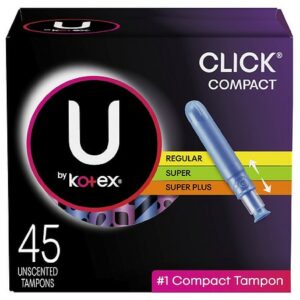 Click Compact Tampons, Multipack, Regular/Super/Super Plus Absorbency, Unscented - 45.0 ea