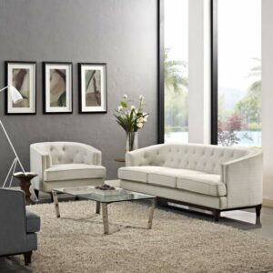 Coast Living Room Set Set of 2 in Beige