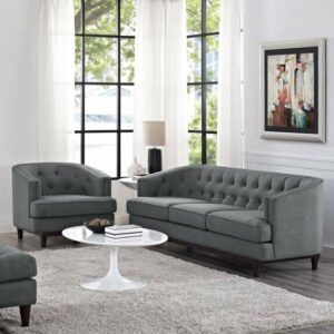 Coast Living Room Set Set of 2 in Gray