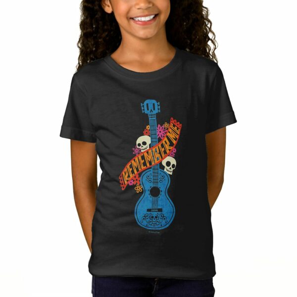 Coco Remember Me Guitar Graphic T-Shirt for Girls Customizable Official shopDisney