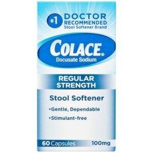 Colace Regular Strength Stool Softener, 100mg Capsules - 60.0 ea