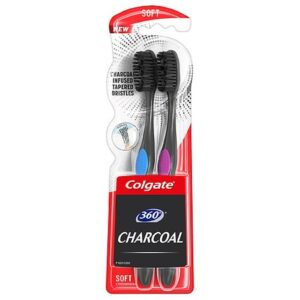 Colgate 360 Charcoal Soft Toothbrushes - 2.0 ea