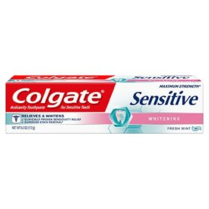Colgate Sensitive Maximum Strength Whitening Toothpaste, Mint - 6.0 oz