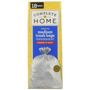 Complete Home Complete Home 8 Gallon Trash Bags Twist Tie White - 18.0 ea