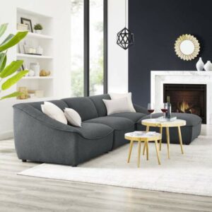 Comprise 4-Piece Living Room Set in Charcoal