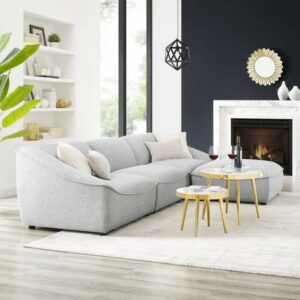 Comprise 4-Piece Living Room Set in Light Gray