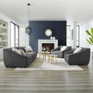 Comprise 5-Piece Living Room Set in Charcoal