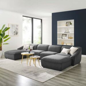 Comprise 6-Piece Living Room Set in Charcoal