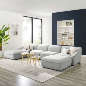 Comprise 6-Piece Living Room Set in Light Gray