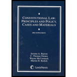 Constitutional Law : Principles and Policy, Case and Materials, 2002 Supplement