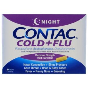 Contac Night Cold + Flu Maximum Strength Caplets - 24.0 each