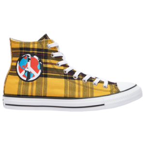 Converse Mens Converse All Star Hi - Mens Basketball Shoes Yellow/Black Plaid/Black Size 12.0