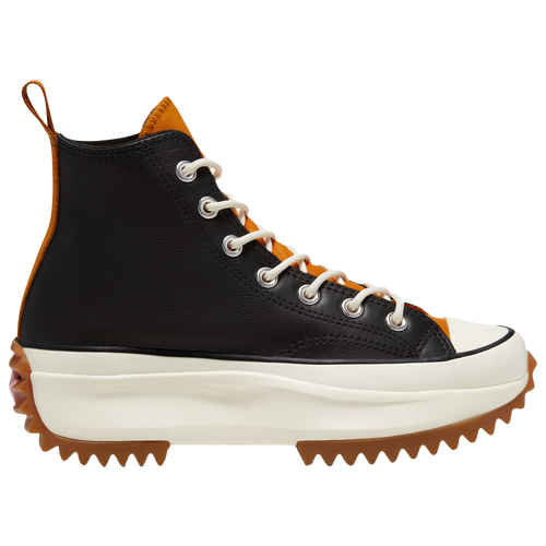 Converse Womens Converse Run Star Hike Leather Hi - Womens Shoes Black/Saffron Yellow/Egret Size 05.5