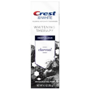 Crest 3D White 3D White Whitening Therapy Charcoal Deep Clean Fluoride Toothpaste Invigorating Mint - 4.1 oz