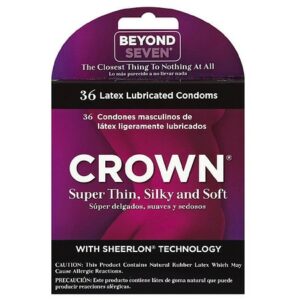 Crown Natural Rubber Latex Condoms, Lightly Lubricated - 36.0 ea