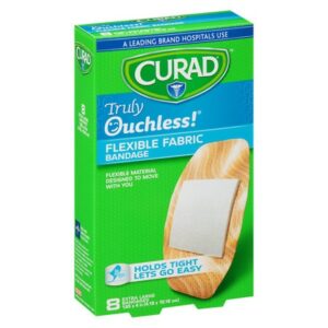 Curad Truly Ouchless Flexible Fabric Bandage Extra Large 1.65 x 4 inch (4.19 x 10.16 cm) - 8.0 ea