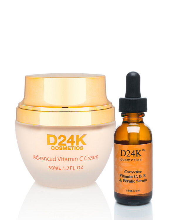 D24K by D'OR 1.7oz Vitamin C Cream & 1oz Corrective Serum