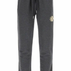 DOLCE & GABBANA SWEATPANTS MAXI LOGO 46 Grey Cotton