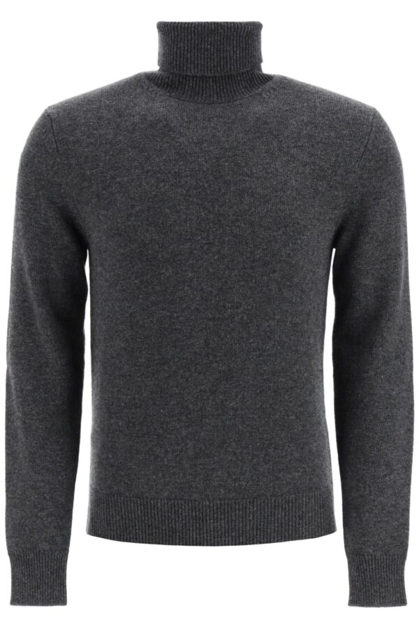 DOLCE & GABBANA Turtleneck wool sweater 46 Grey Wool