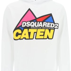 DSQUARED2 CANADIAN MOUNTAINS HOODIE S White, Yellow, Red Cotton