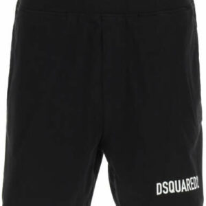 DSQUARED2 JERSEY SHORTS WITH LOGO S Black Cotton