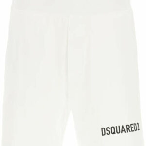 DSQUARED2 JERSEY SHORTS WITH LOGO S White Cotton