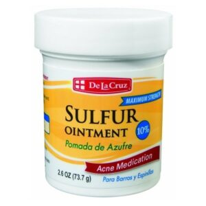 De La Cruz Sulfur Ointment 10% Acne Medication Ointment - 2.6 oz