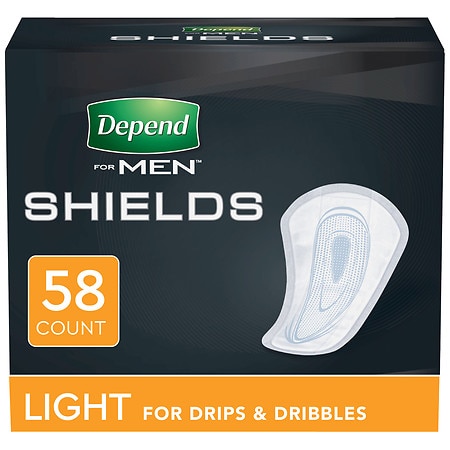 Depend Incontinence Shields for Men, Light Absorbency - 58.0 ea