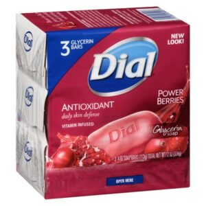 Dial Antioxidant Daily Skin Defense Glycerin Bar Soap Power Berries - 4.0 oz x 3 pack
