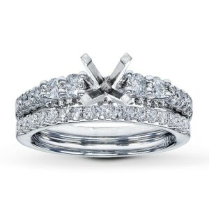 Diamond Bridal Setting 3/4 ct tw Round-Cut 14K White Gold