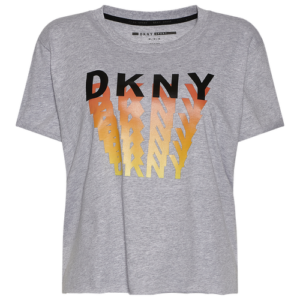 Dkny Womens Dkny Ombre Logo Crop T-Shirt - Womens Grey Size M