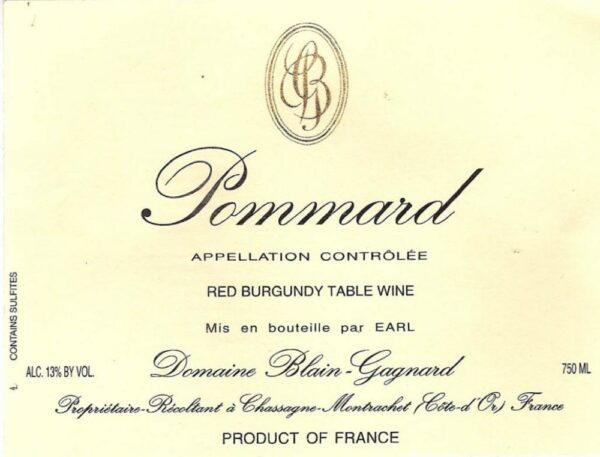 Domaine Blain-Gagnard 2017 Pommard - Pinot Noir Red Wine