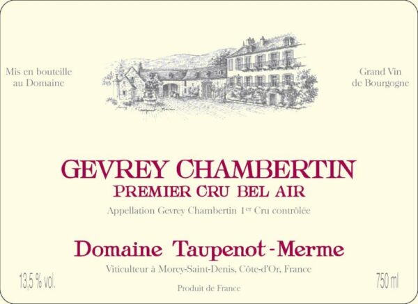 Domaine Taupenot-Merme 2014 Gevrey-Chambertin Bel Air Premier Cru - Pinot Noir Red Wine