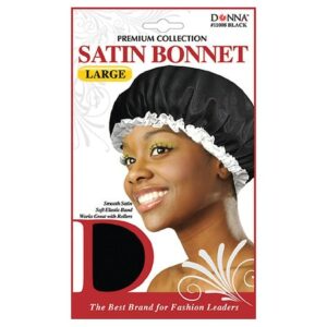 Donna Satin Bonnet Large Black - 1.0 ea