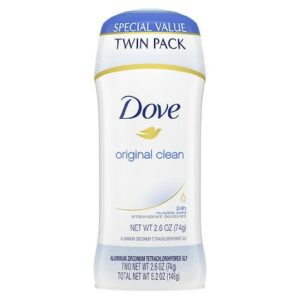 Dove Antiperspirant Deodorant Original Clean, Twin Pack - 2.6 oz x 2 pack