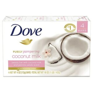 Dove Purely Pampering Beauty Bar Coconut Milk - 4.0 oz x 4 pack
